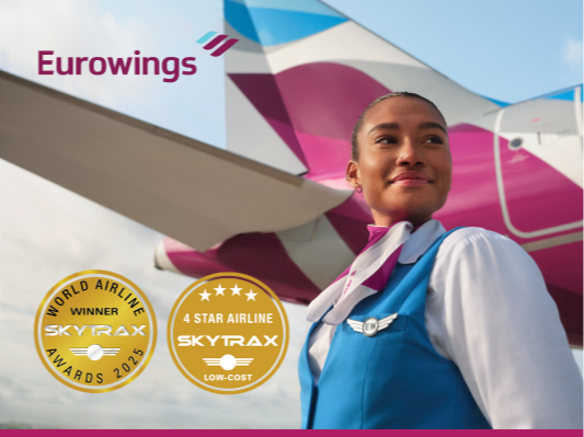 Eurowings als beste Low-Cost-Airline Europas 2025 ausgezeichnet