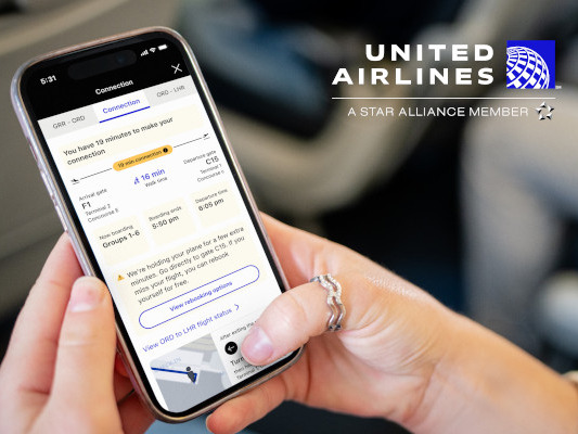 Stressfreier umsteigen mit neuen App-Features von United Airlines