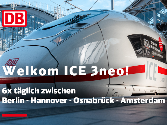 DB: Generationenwechsel:  Linie Berlin - Amsterdam von IC 1 komplett auf ICE 3neo umgestellt